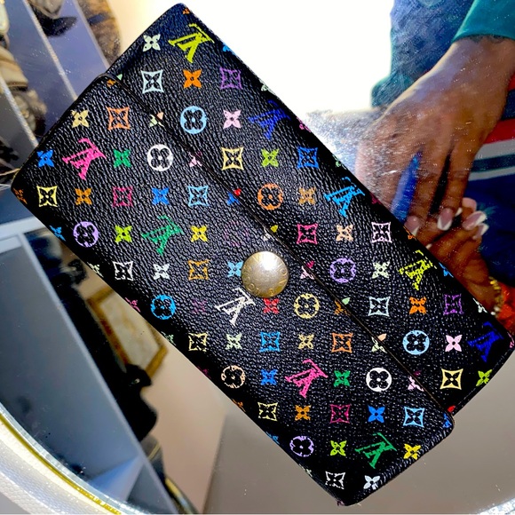 Louis Vuitton Handbags - Louis Vuitton Multicolor black Wallet snap worst just not Tight